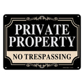 Faittoo No Trespassing sign, 14x10 aluminum, front view, clearly marks private property to deter trespassers