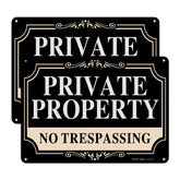 Faittoo no trespassing sign private property 10x7 inch aluminum deters unauthorized entry.
