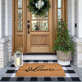Fallovea welcome mat with coir texture for dirt trapping at the doorstep.