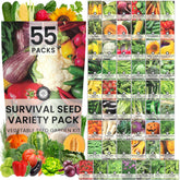 Family Sown 55-variety seed packets kit for diverse home garden planning.