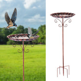 Fanado small metal bird bath base showing enhanced backyard stability