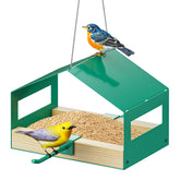 FANHAO metal bird feeder hanging outdoors with weatherproof finish for year-round use