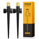 FANHAO metal lawn sprinkler head in brass shows durable outdoor irrigation capability.
