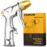 FANHAO upgraded garden hose nozzle metal body demonstrates durability.