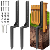 Fanmoss fence post repair kit with 32-inch stake assembly stabilizes leaning posts