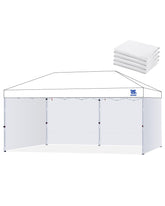 Fanpat 10x20 canopy sidewall white four-panel privacy enclosure for outdoor use