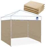 FANPAT Instant Canopy Sidewall khaki front view for 10x10 setups, weather protection