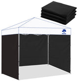 Fanpat sidewall showing 118x86 inch coverage for 10x10 canopy