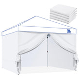 FANPAT sidewall with doors open for 10x10 canopy, easy privacy and airflow control.