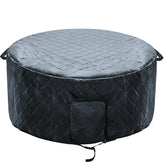 Fantang insulated round hot tub cover 73 inch diameter showing durable insulation for winter warmth.