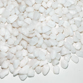 FANTIAN white pebbles 3-8 inch pack for plant pots enhances soil presentation.