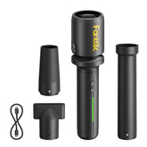 Fanttik BF10 Pro cordless blower clears dust from car dashboard for a quick detail