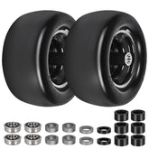 Fanxier 11x6-5 flat free tire side view shows durable polyurethane construction for lawn care