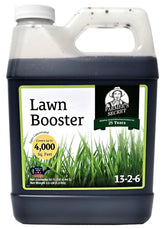Farmer's Secret Lawn Booster bottle pour enables even, mess-free application for lush turf.