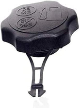 FarShiller 594061 fuel tank cap on B&S mower with secure tether for easy removal.