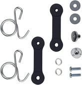 Fascinatte tractor bagger latch strap with hook for secure grass chute.