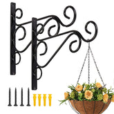 Fashion&cool hanging plant bracket showing sturdy iron wall mount for indoor and outdoor displays.