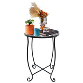 Fashion&cool outdoor side table with 11-inch round top for compact spaces