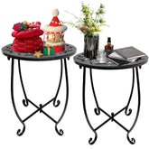 Fashion&cool 2-pack outdoor round side table with 14 inch top for patio corners