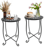Fashion&cool outdoor side tables 2-pack shown together for small-space patios and balconies.