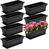 Fasmov 7-pack 17-inch window box planter for sunny sill herbs