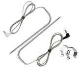 FCCUM replacement meat probe shown ready for grill use with Traeger compatibility and precise temperature readings