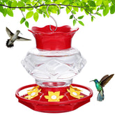 Fchstaer diamond hummingbird feeder front view with six ports for multiple birds