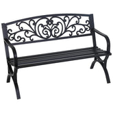 FDW outdoor 50-inch garden bench with a slatted seat for relaxed seating outdoors