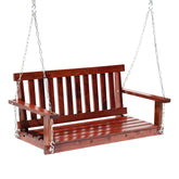 FDW outdoor porch swing 4ft front view showing sturdy frame for two relaxing together