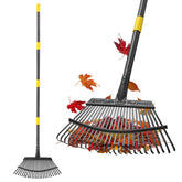 Feblomst leaf rake with 65 inch handle for back-friendly use