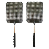 Fecobyte telescopic fly swatter extends reach for quick outdoor swats