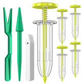 Fecsam seed planter tool with precise seed placement for neat rows.