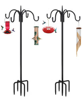 FEED GARDEN 76-inch four-shepherd hook supports a bird feeder outdoors