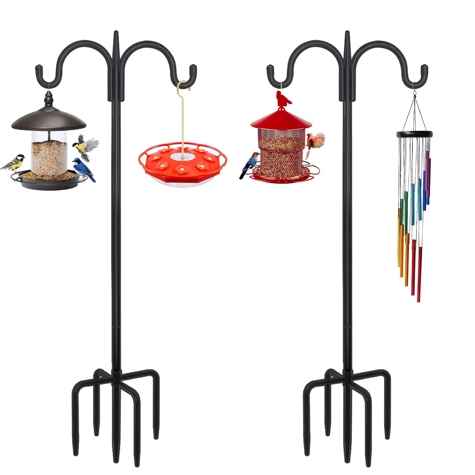 FEED GARDEN double shepherds hook 108-inch tall supports two items outdoors
