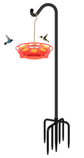 FEED GARDEN shepherd hook with 7-prong base for stable garden hanging