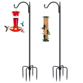 FEED GARDEN short shepherds hook with five-prong base for stable outdoor placement.