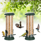 FEED GARDEN two-pack tube bird feeders attract songbirds from your window