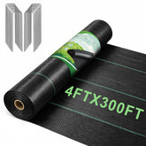 FEED GARDEN weed barrier roll blocks weeds while allowing water through.