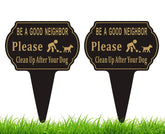 Felexdo Clean Up sign front view, durable aluminum for outdoor yard visibility.