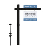 FENCETECH vinyl real estate sign post 6' connected, durable outdoor display