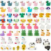 Fensong mini resin animal figurines 60-piece collection for enchanting fairy gardens.