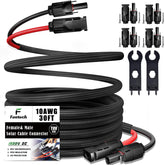 Feotech twin wire 30ft solar extension cable ready for rooftop connections