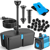 FEOXSHAL pond filter unit with 820 GPH pump keeps pond water clear