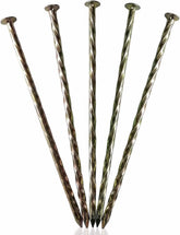 Fercery 12in galvanized spiral landscape spike close-up for durable turf anchoring