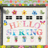 Ferraycle Hello Spring magnets with colorful flowers for refrigerator decor.