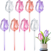 Ferrochef self-watering globes in purple for tulips bulbs deliver steady moisture
