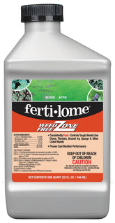 Ferti-lome Weed Free Zone 32oz bottle ready for lawn weed control.