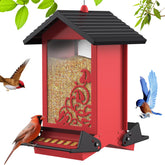 FETUSI squirrel-proof bird feeder with weight-activated left-right perches.