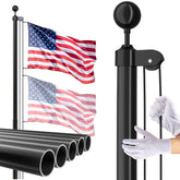 FFILY flag pole 15 ft outdoor assembly shows sturdy setup for yard displays
