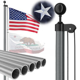 FFILY Heavy Duty 25 ft flag pole installation in a yard showing unbending wind resistance